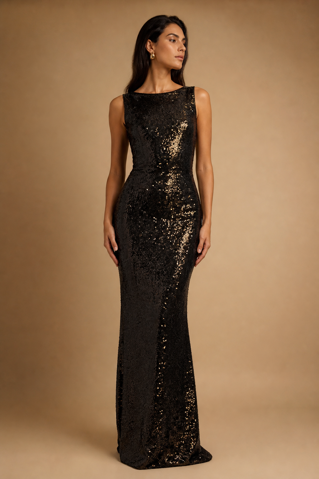 Noir Column Gown